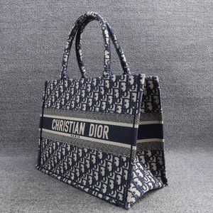 Canvas Navy Oblique Tote